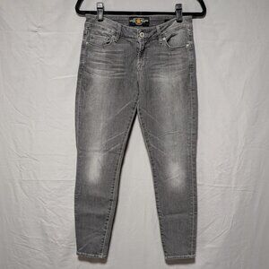Lucky Brand Women's Gray Faded Wash Lolita Skinny Jeans Stretch Denim Size 4‎